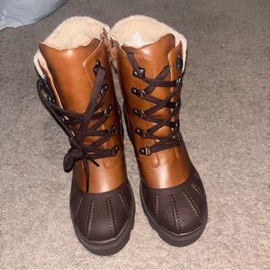 Women's Brown Lace-Up Boots